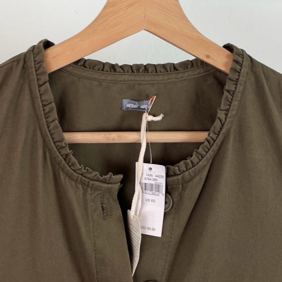 NWT Aerie Softest Utility Long Sleeve Twill Jumpsuit in Olive Green - Picture 3 of 6